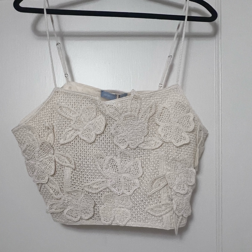 NWT ANTONIO MELANI Lace/Flower Crop top in size 16